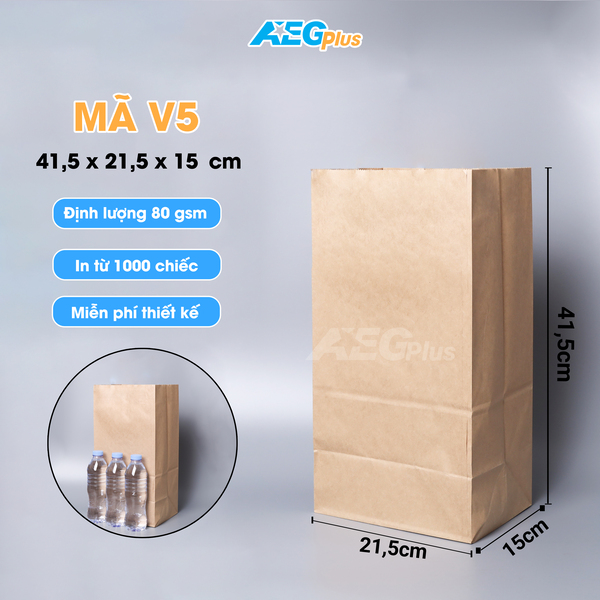 Túi đáy vuông - V5 - Sản Xuất Túi Giấy Kraft - Công Ty Cổ Phần Sản Xuất Và Thương Mại AEGPlus